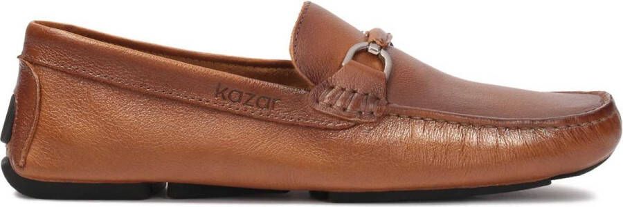 Kazar Brown moccasins made of shaded grain leather