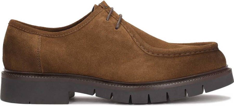 Kazar Bruine suède halfschoenen met korte binding Brown Heren