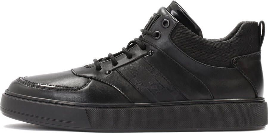 Kazar Zwarte Leren Sneakers Urban Stijl Black Heren