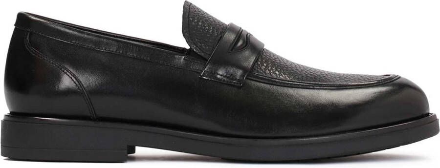 Kazar Stijlvolle Zwarte Leren Loafers Black Heren