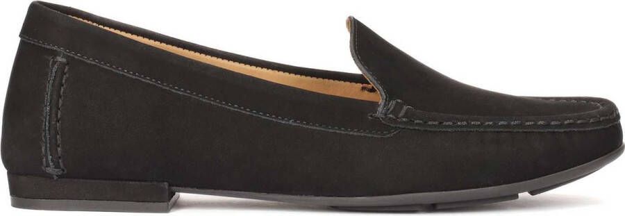 Kazar Comfortabele zwarte nubuck mocassins Black Dames