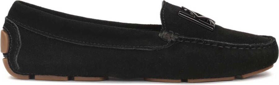 Kazar Comfortable suede moccasins in black color