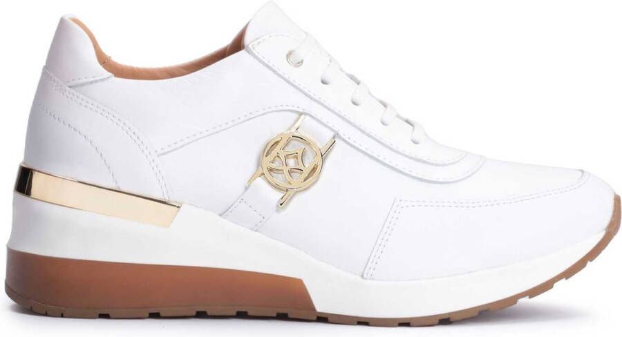 Kazar Dames witte leren sneakers op een verhoogde zool. White Dames - Foto 1