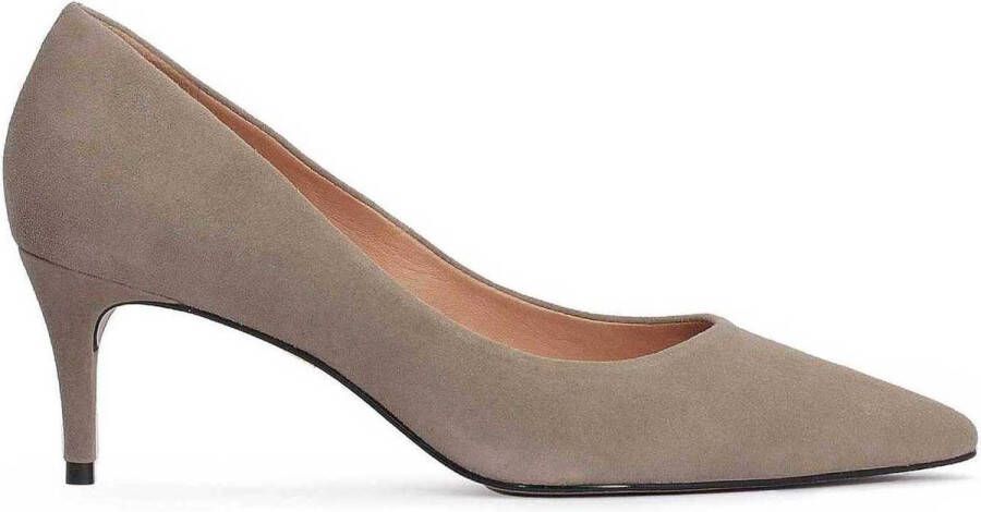 Kazar Donkerbruine pumps op een comfortabele lage hak Beige Dames