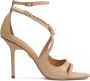 Kazar Elegante sandalen met hakken en kruisende bandjes en monogram Beige Dames - Thumbnail 1