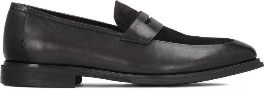 Kazar Elegante zwarte loafers voor heren van nerfleer en suède