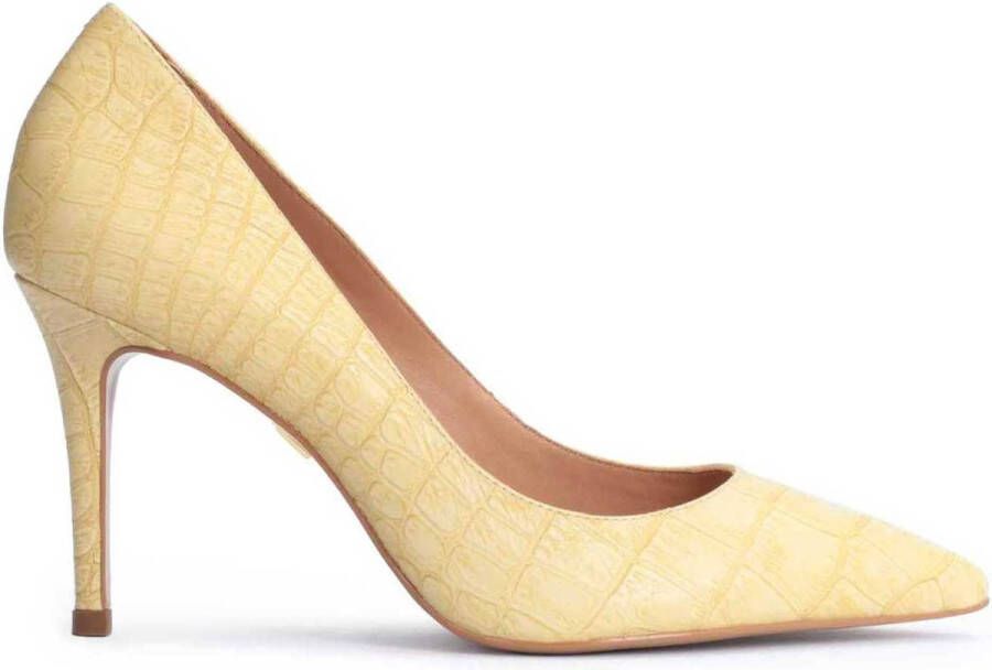 Kazar Klassieke stiletto pumps gemaakt van reliëfleer Yellow Dames