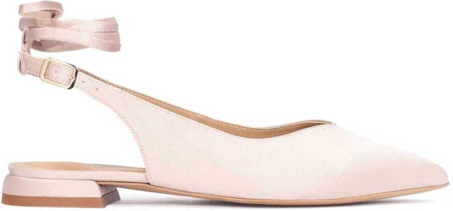 Kazar Beige stoffen pumps met een puntige neus en een open hiel Beige Dames