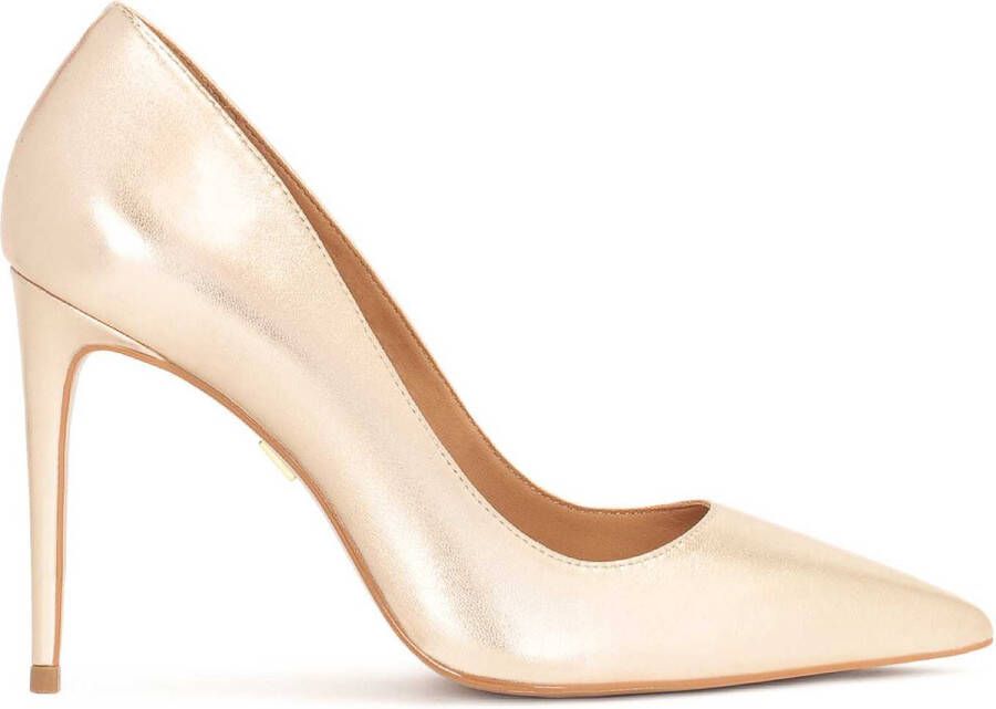 Kazar Gold leather pointy-toe pumps