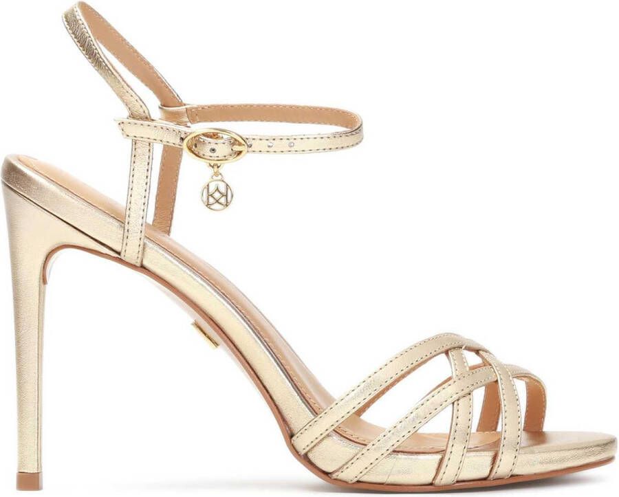 Kazar Gouden sandalen met gevlochten bandjes Yellow Dames