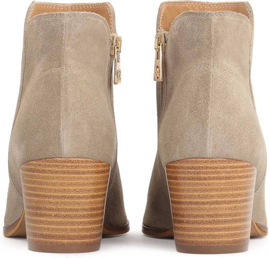 Kazar Grijze Suède Cowboy Stijl Laarzen Beige Dames