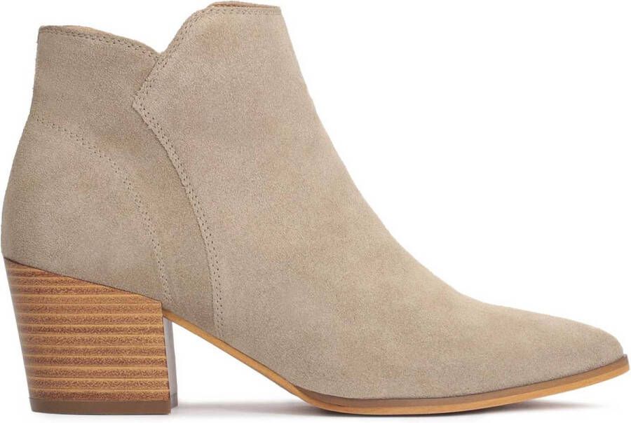 Kazar Grijze Suède Cowboy Stijl Laarzen Beige Dames