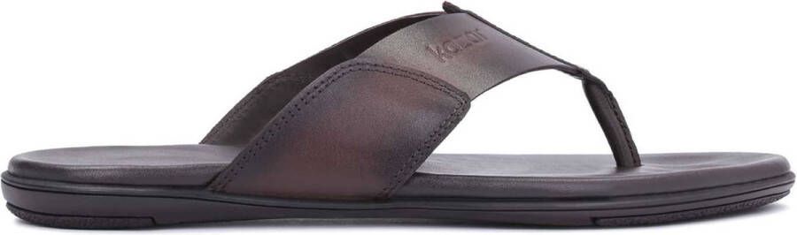 Kazar Bruin Leren Flip-Flops voor Mannen Brown Heren