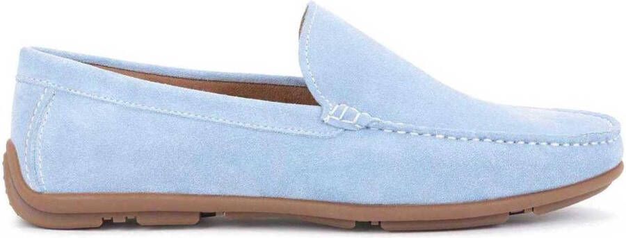 Kazar Heren slip on blauw suede mocassins