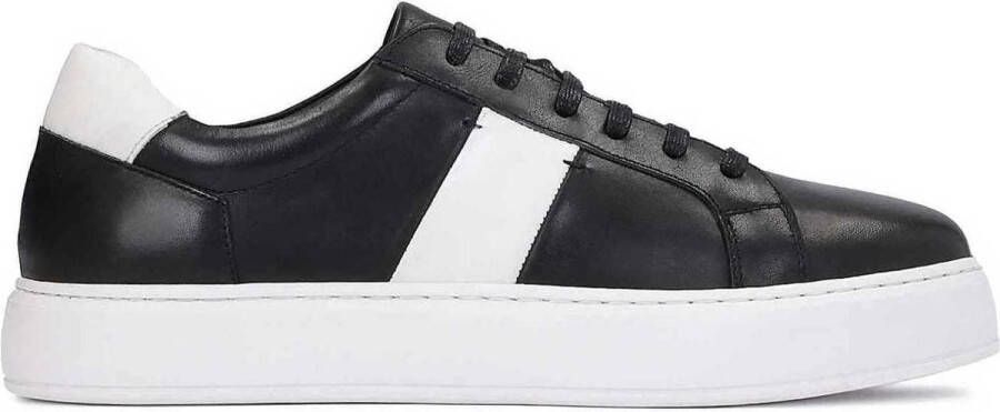 Kazar Heren sneakers van zwart en wit leer