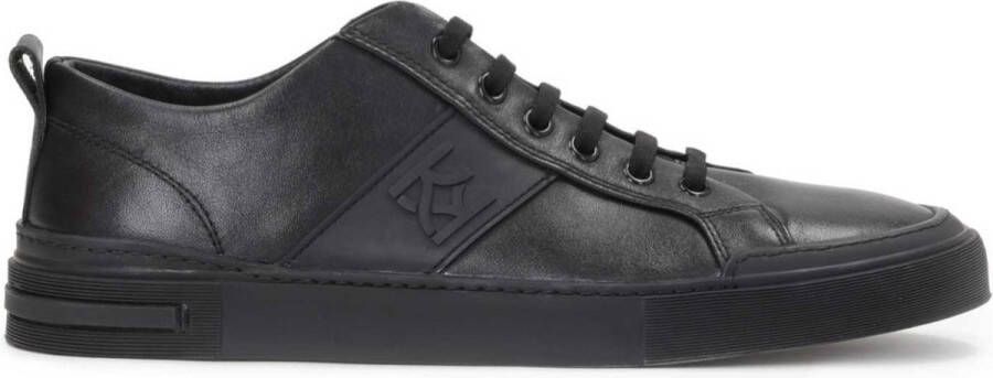 Kazar Zwarte leren sneakers voor heren in minimalistische stijl Black Heren