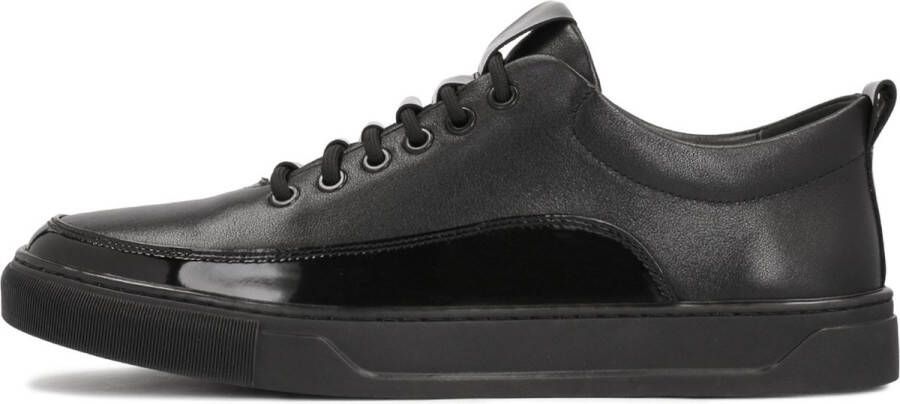 Kazar Zwarte Leren Sneakers met Elegante Inzetstukken Black Heren