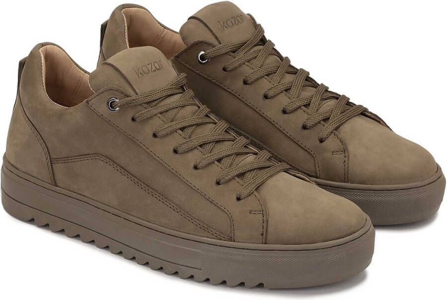 Kazar Heren sneakers in khaki met dikke zool Green Heren