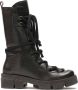 Kazar Hoge leren veterschoenen Black Dames - Thumbnail 3