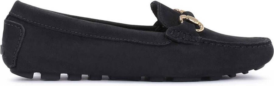 Kazar Klassieke nubuck mocassins met uitstulpingen op de zool Black Dames