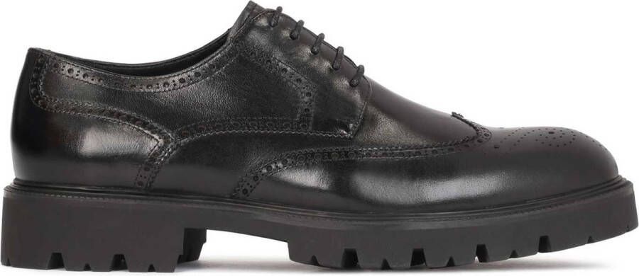 Kazar Klassieke zwarte brogues van echt leer Black Heren