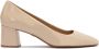 Kazar Gelakte beige pumps met een brede hak Beige Dames - Thumbnail 1