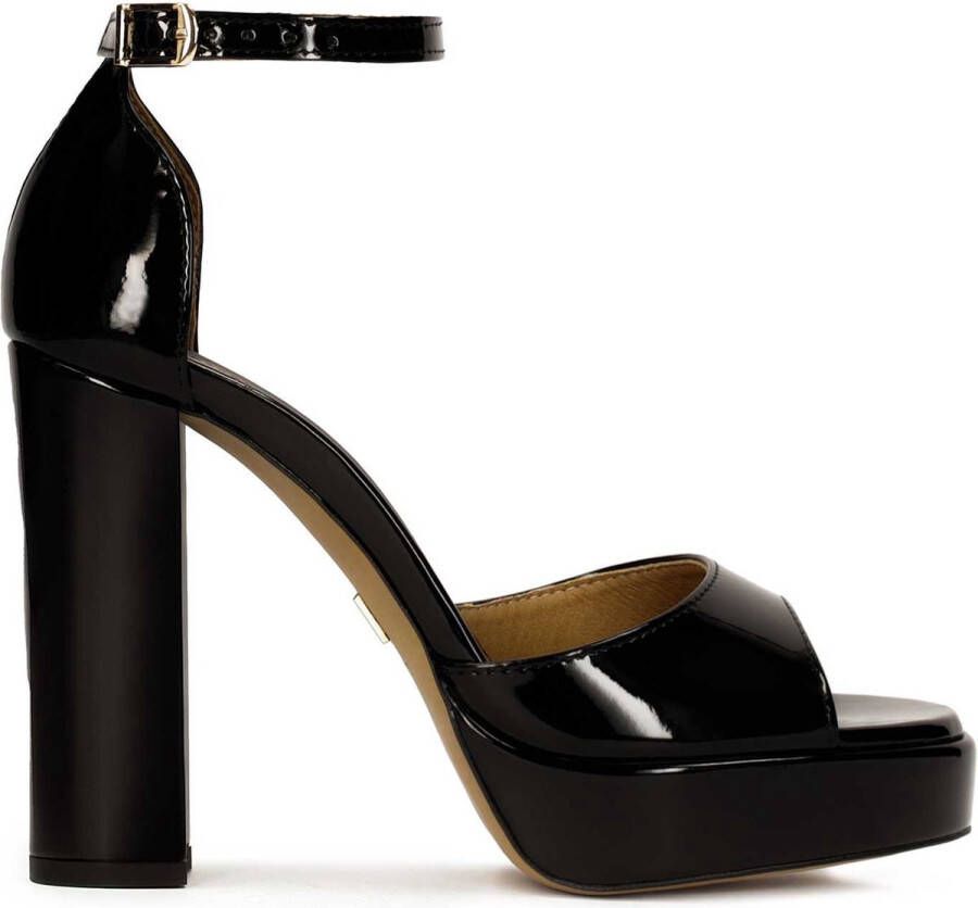 Kazar Lacquered platform sandals with full heel