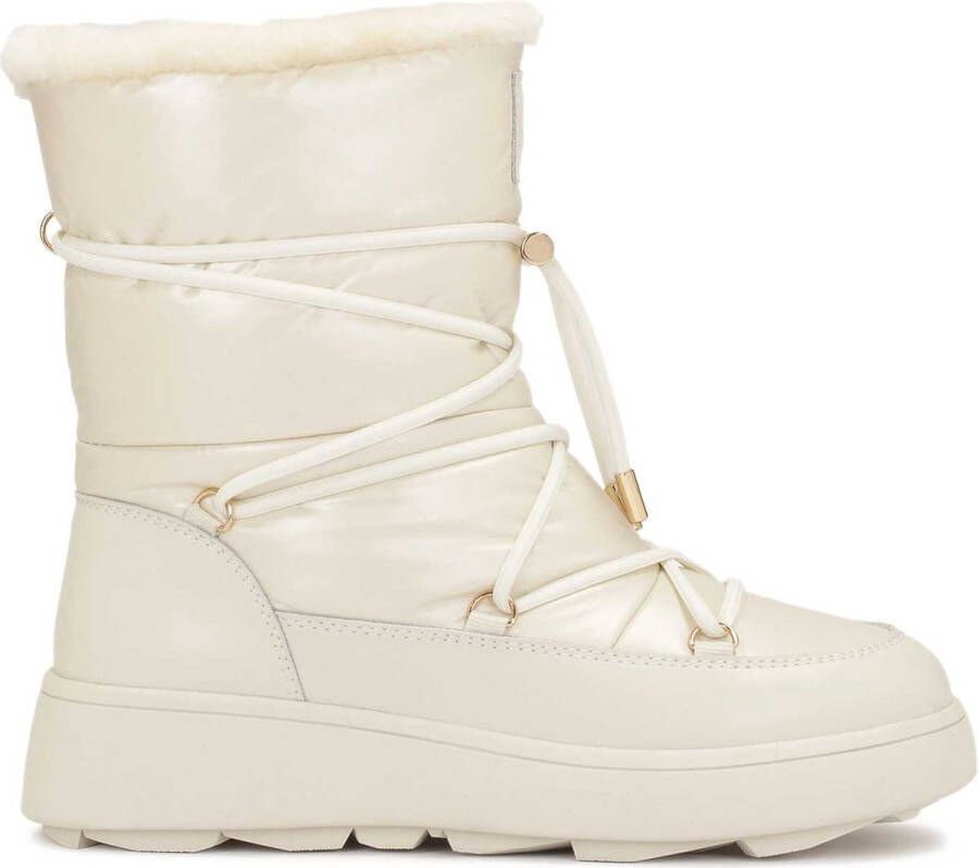 Kazar Ladies' beige lace-up snow boots with stylish soles