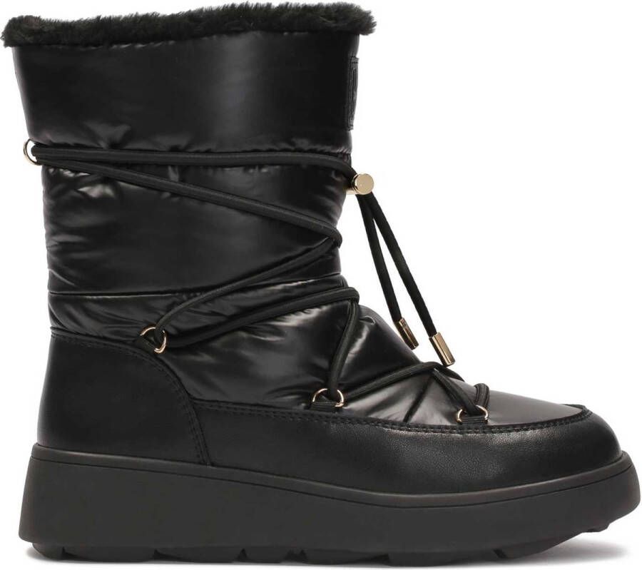 Kazar Ladies' black snow boots of grain leather and fabric