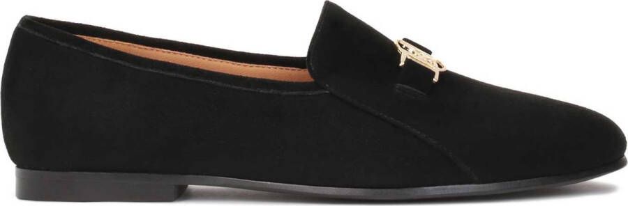 Kazar Zwarte suède platte schoenen Black Dames