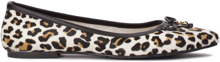 Kazar Leather ballerinas with natural hair in animal print