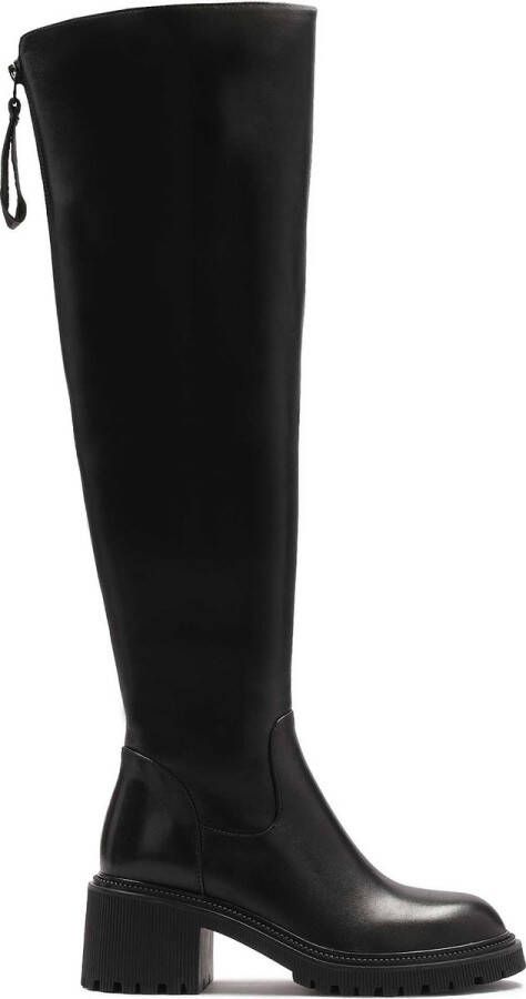 Kazar Leather black boots with an upper below the knee