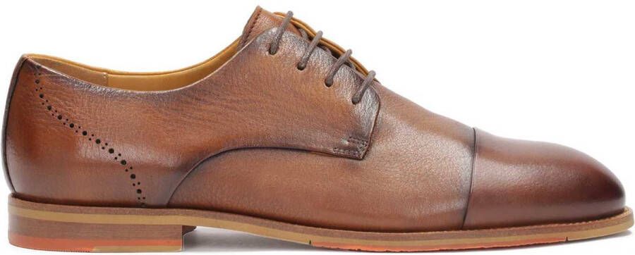 Kazar Leren halfschoenen met rozetdecoratie op de hiel Brown Heren