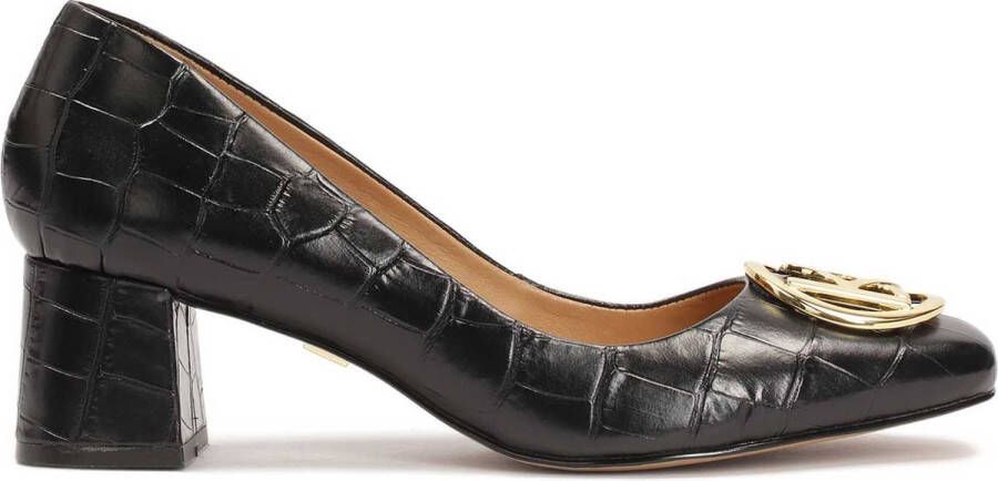 Kazar Leren pumps met een brede hak Black Dames