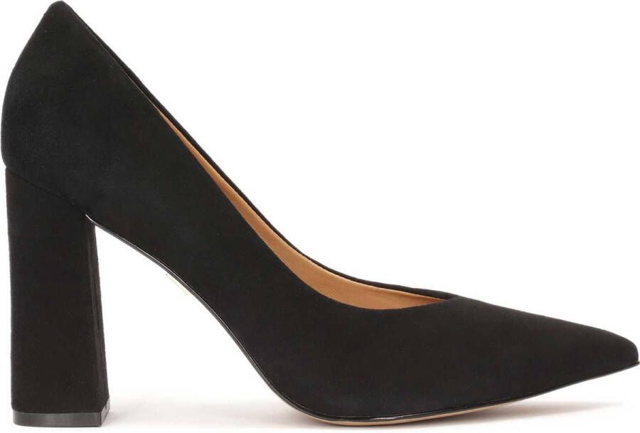 Kazar Leather pumps with a wide heel