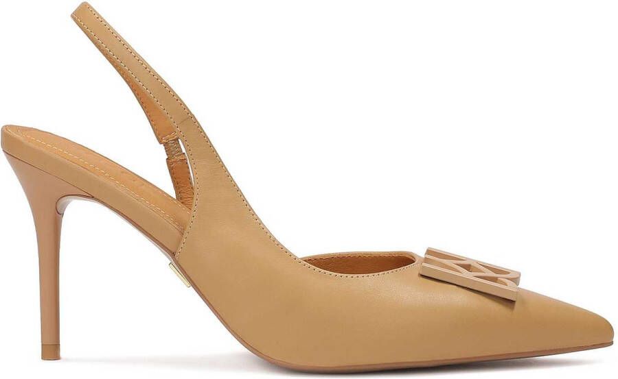 Kazar Leren pumps met open hiel Beige Dames