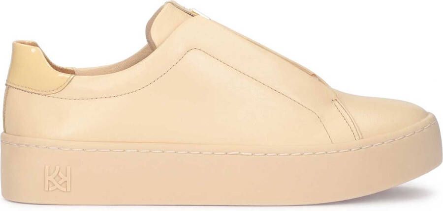 Kazar Leren sneakers op een rechte zool Beige Dames