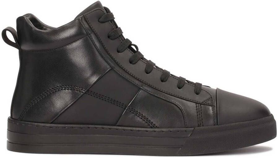 Kazar Leren sneakers met hoge schacht Black Heren