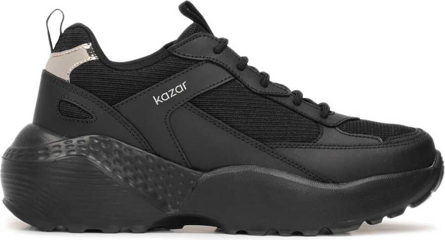 Kazar Leren sneakers met dikke zool Black Dames