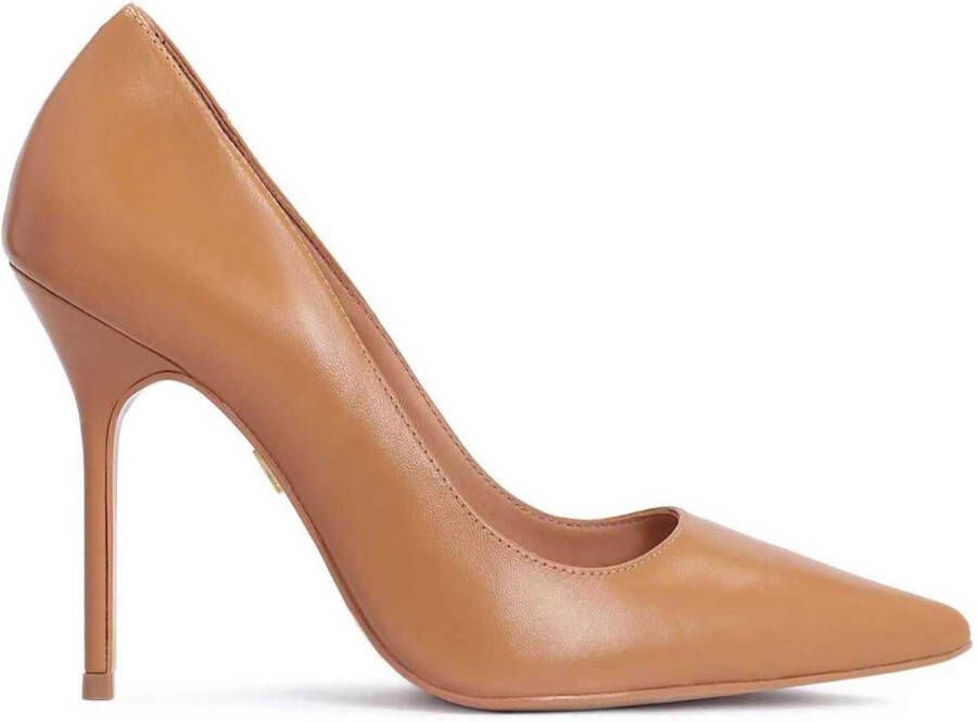 Kazar Lichtbruine leren stiletto's op een slanke hak Brown Dames