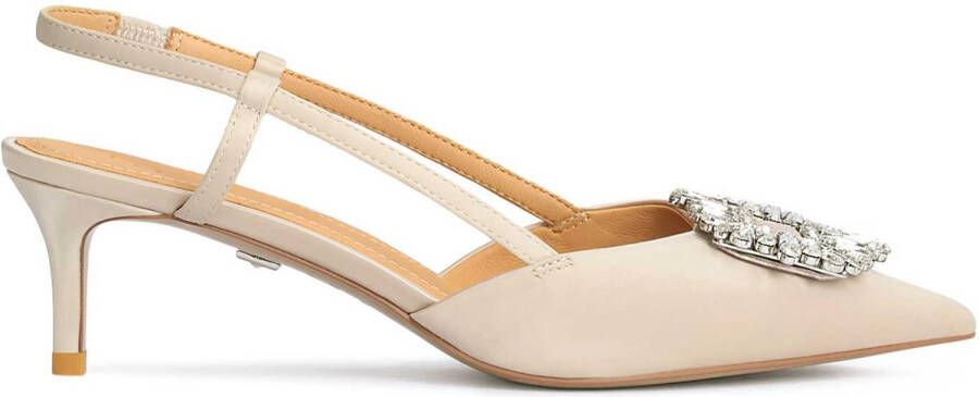 Kazar Dames luxueuze trouwdag pumps met lage hak Beige Dames