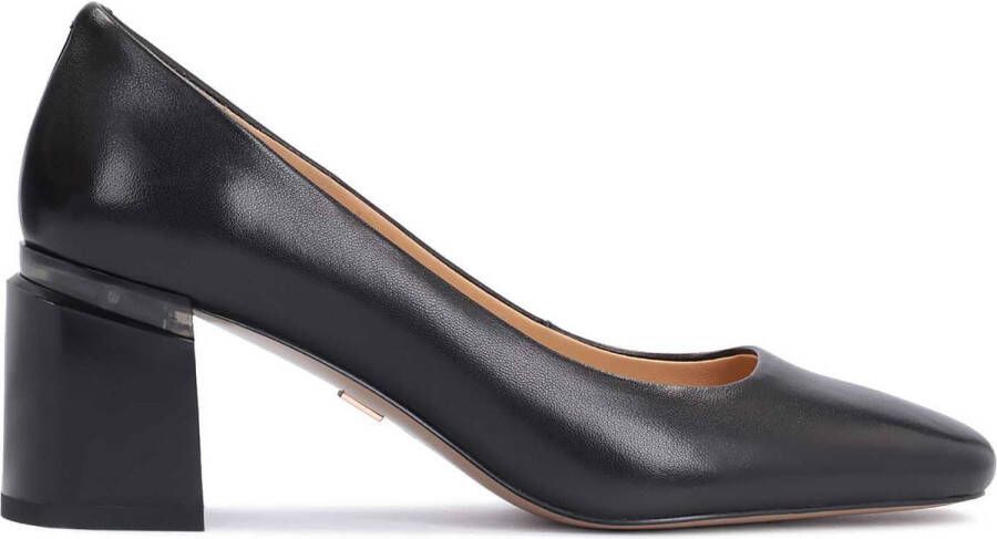 Kazar Minimalistische leren pumps met versierde hak Black Dames