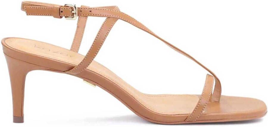 Kazar Minimalistische lichtbruine sandalen met een band om de enkel Brown Dames