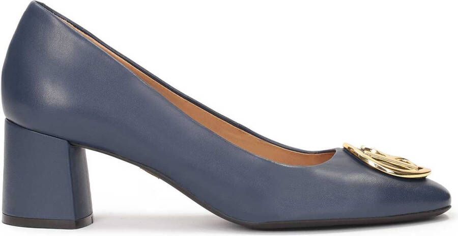 Kazar Monogram navy blauwe leren pumps Blue Dames