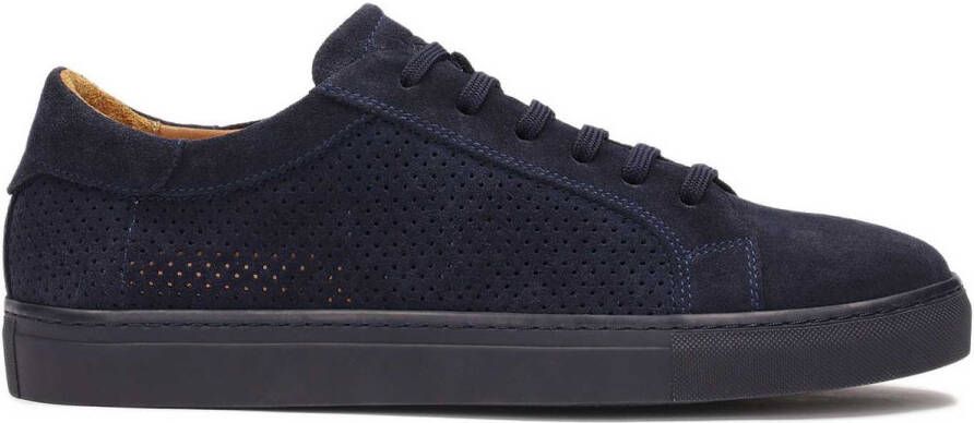 Kazar Donkerblauwe sneakers met vetersluiting bovenkant Blue Heren