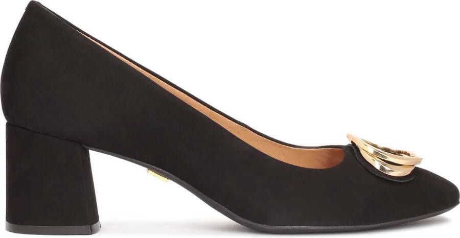 Kazar Nubuck pumps met een brede hak Black Dames