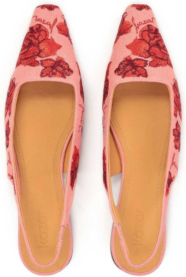 Kazar Roze platte pumps in het bloemmotief van de auteur Multicolor Dames