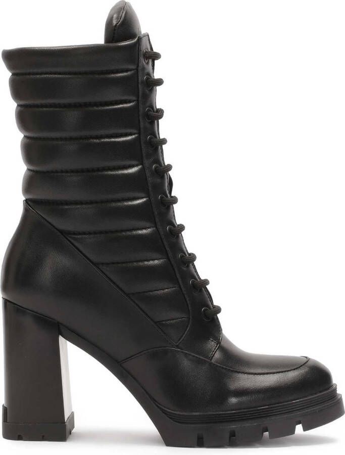 Kazar Gewatteerde leren veterschoenen Black Dames