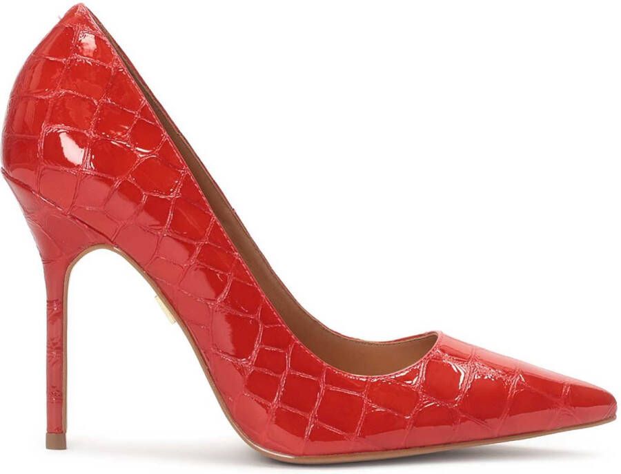 Kazar Red embossed patent leather pump