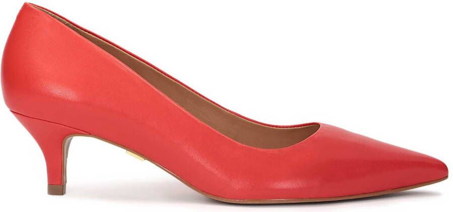 Kazar Red leather kitten heel pumps